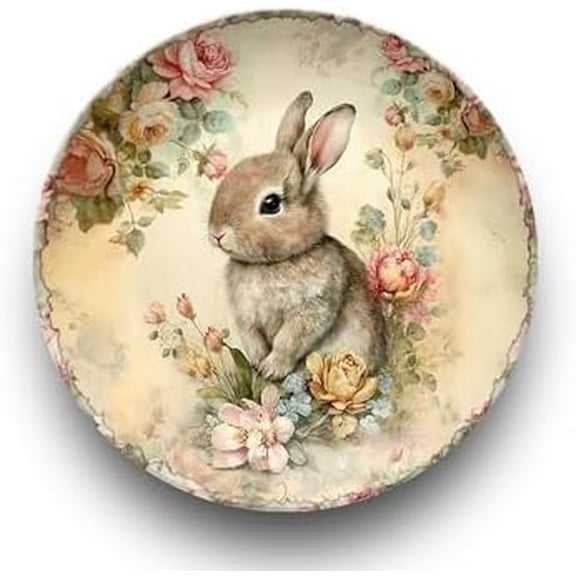 Vintage Easter Plate Decorations, Non-Breakable. Floral Spring Dinnerware$$Home Decor, Kitchen, & Other