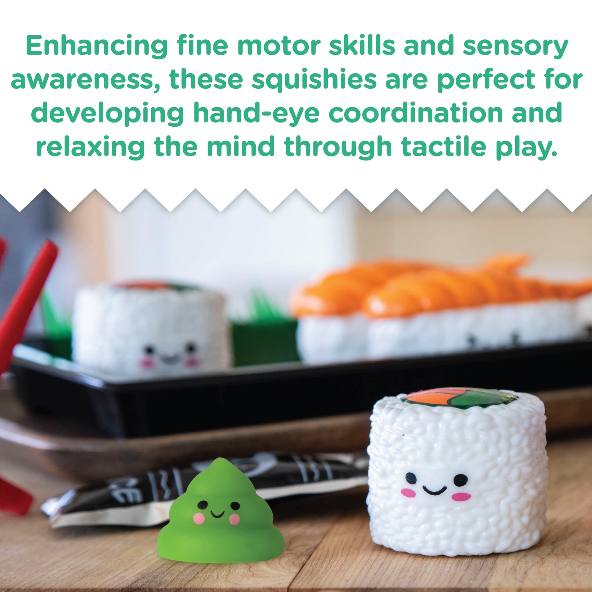 MindWare Foodie Fidgets Sushi Tray Set of Squishy Toys for MindWare Foodie Fidgets Sushi Tray Set of Squishy Toys for