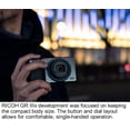 thumbnail image 2 of Ricoh GR IIIx Urban Edition Digital Camera (Metallic Gray) - 24.2 MP, 3" LCD, Snap Distance Priority, SD Card Compatible, Includes Leather Wrist Strap & Blue Lens Cap, 2 of 6