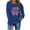 #054-Blue, variant on Women 100 Days of School Sweatshirt: Funny Teacher Shirts School Teaching Long Sleeves Teachers Gifts Tops Teacher Graphic T-Shirts School Days Tee Tops