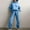 Blue, variant on hoksml Women's Two Piece Outfits Matching Sets Crew Neck Hoodies Long Sleeve Solid Pullover Sweatshirt Tops and Wide Leg Pants Tracksuit Lounge Sets