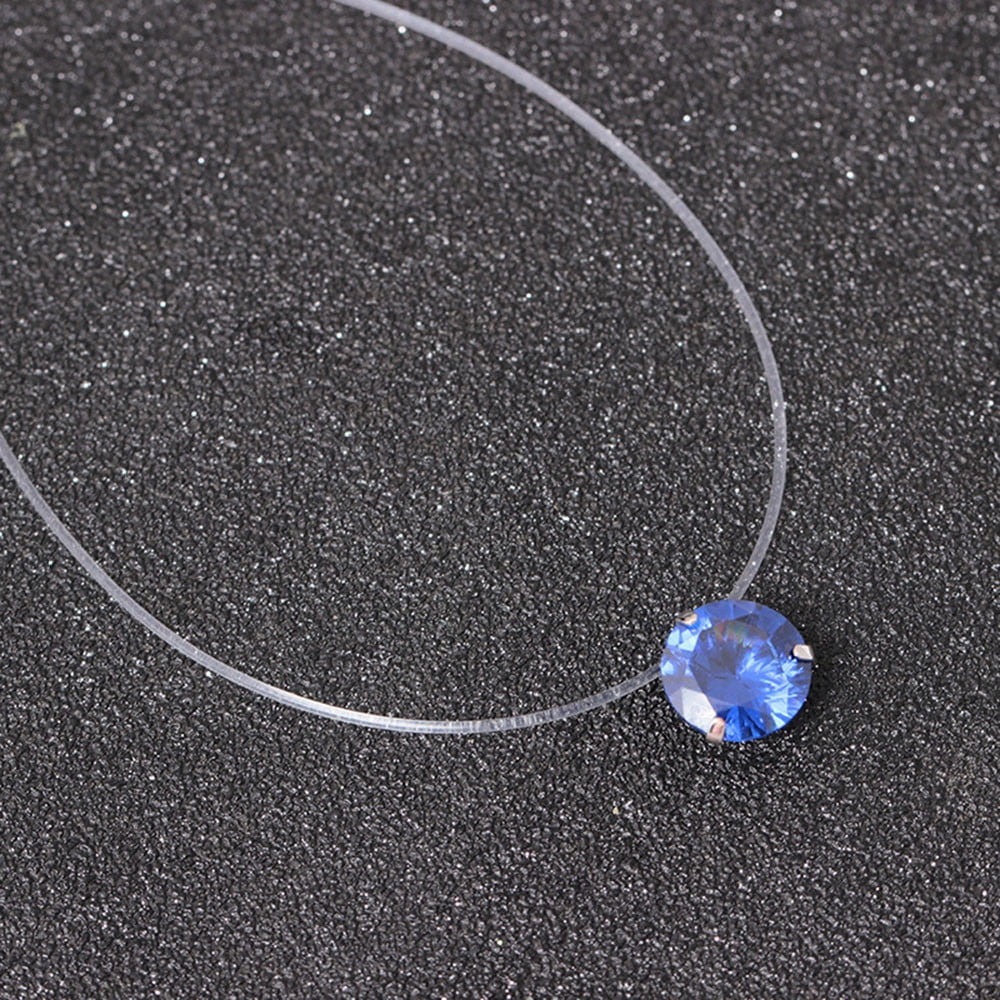 1X Women Fashion Transparency Fishing Line Crystal Pendant Necklace Invisibility 1X Women Fashion Transparency Fishing Line Crystal Pendant Necklace Invisibility