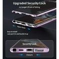 thumbnail image 5 of Magnetic Case for Samsung Galaxy S24,Magnetic Adsorption Shockproof Aluminum Bumper Double Sided Clear Tempered Glass with Lens Protector No Fingerprint Unlock Cover,Purple, 5 of 8