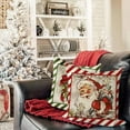 thumbnail image 4 of Christmas Pillow Covers 18x18 inch Set of 4 Santa Claus Reindeer Decorative vintage Throw Pillow Covers Winter retro Farmhouse Decoration for Home couch BTHZ-140C18, 4 of 6
