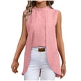 thumbnail image 2 of Casual Tops Cuello Redondo Top sin Mangas Largas para las Mujeres, Elegante Y de Moda Blusa de Color Sólido para el Uso Diario de Verano, 2 of 9