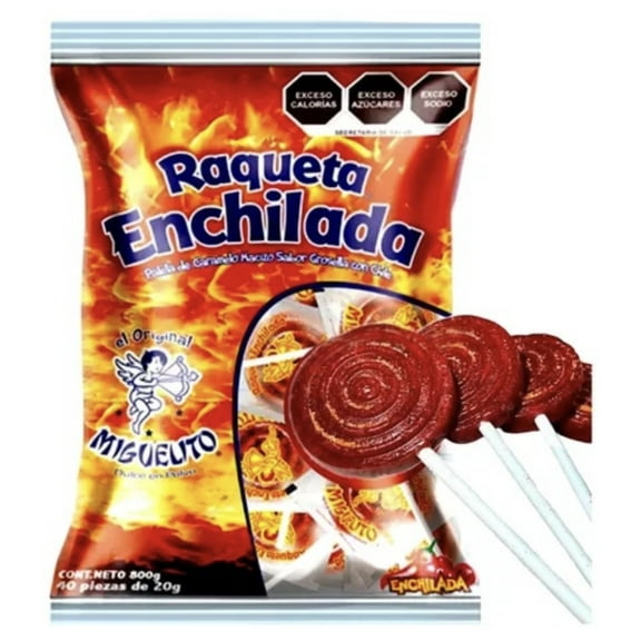 Miguelito Lollipop - Raqueta Enchilada Miguelito 40 ct