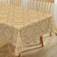 thumbnail image 5 of 60x84inches Luxury Damask Fabric Tablecloth Rectangular Golden Floral Pattern Table Cloth Spill Proof and Oil Proof Table Cover for Kitchen Dining Room Buffet Banquet Holiday Party Decoration, 5 of 7