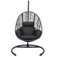 thumbnail image 3 of GORTES Egg Hanging Chair with C-Stand, Gray, 3 of 9