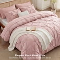 thumbnail image 3 of U by Bedsure King Comforter Set Pink, Bed in a Bag King Size Bedding, 7 Pieces Pinch Pleat All Season Comforter, 3 of 11
