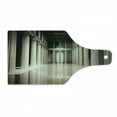 thumbnail image 1 of Pillar Cutting Board, 3D Model Style Column Interior in Empty Room Digital Image Design Art Print, Decorative Tempered Glass Cutting and Serving Board, Wine Bottle Shape, Beige and Tan, by Ambesonne, 1 of 1