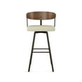 thumbnail image 2 of Amisco Quinton 30 In. Bar Stool - Cream Bouclé Polyester / Dark Brown Metal / Light Brown Wood, 2 of 10