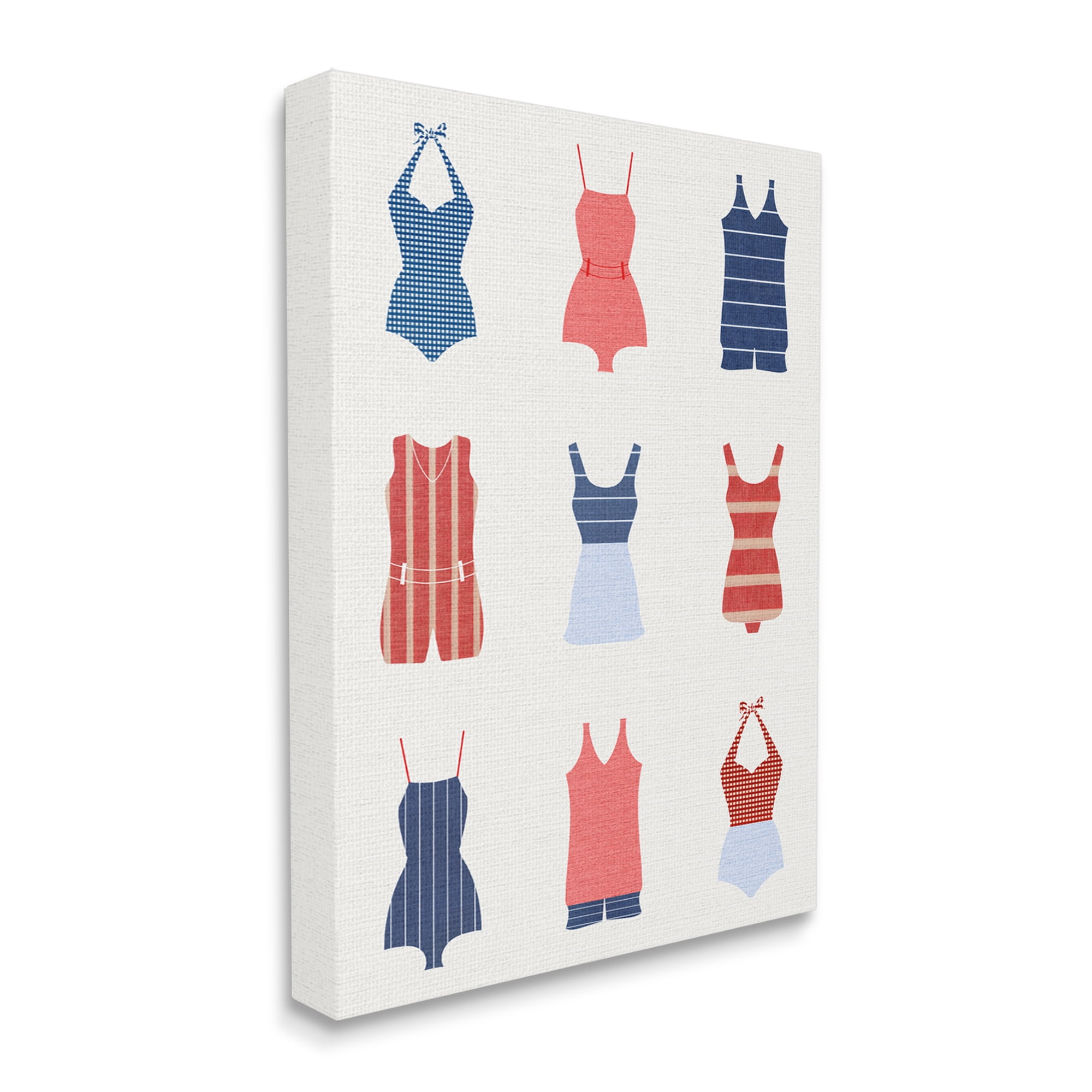 Stupell Industries Vintage Swimwear Fashion Beauty & Fashion Painting Gallery Wrapped Canvas Art Print Wall Art, 24 x 30