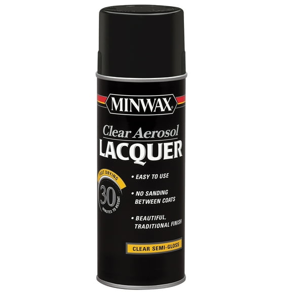 Minwax Brushing Lacquer Aerosol, Semi-Gloss, Clear, 12 oz.
