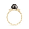 thumbnail image 2 of ANGARA Tahitian Cultured Pearl Bypass Ring with Diamond Trio in 14K Yellow Gold for Women | June Birthstone, Birthday, Anniversary, Jewelry Gift for Women | Pearl Ring, 2 of 8