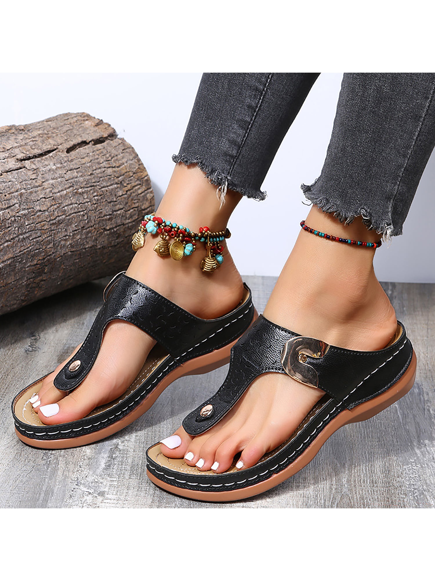 Details about   Ladies Leather Collection Low Wedge Braided X Stap Mules