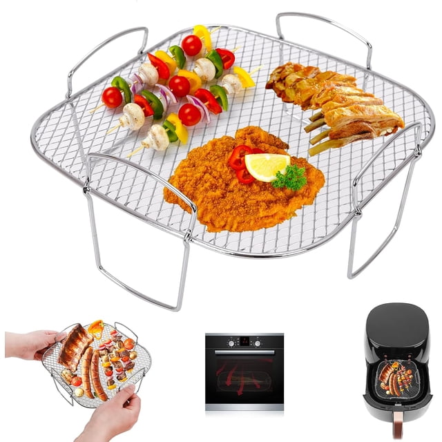 Air Fryer Accessories, Multi-Purpose Cooking Rack Stainless Steel Air Fryer Rack Air Fryer Racks Compatible with Most Air Fryers
