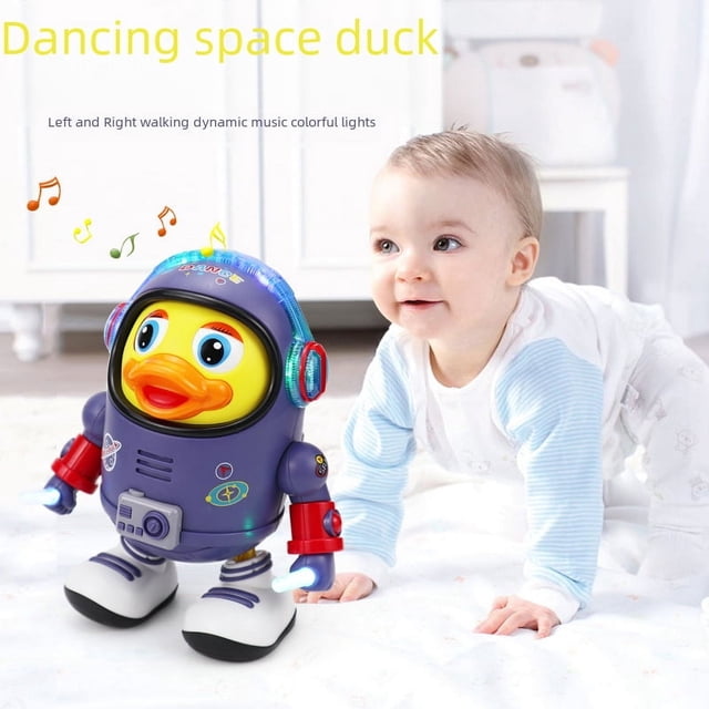 Pato eléctrico bailando con música y luz, patito lindo, juguete para niños, celebración en Internet