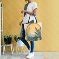 thumbnail image 4 of FORMRS Womens Canvas Tote Bag with Zipper Inner Pocket Shoulder Handbag, Boho Plants, 4 of 7