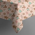 thumbnail image 5 of Pink Christmas Gingerbread and Tree Pattern Square Tablecloth,Waterproof Square Table Cover,Wipeable Spillproof Washable Table Cover for Home Kitchen Party Decor 42"X42"(107x107cm), 5 of 6