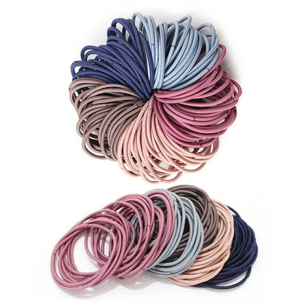 100PCS Baby Hair Ties Toddlers Soft Cotton Hair Ties Deep colored Seamless Hair Bands Elastic Hair Scrunchies for Ponytail Holders Girls (Deep colored)