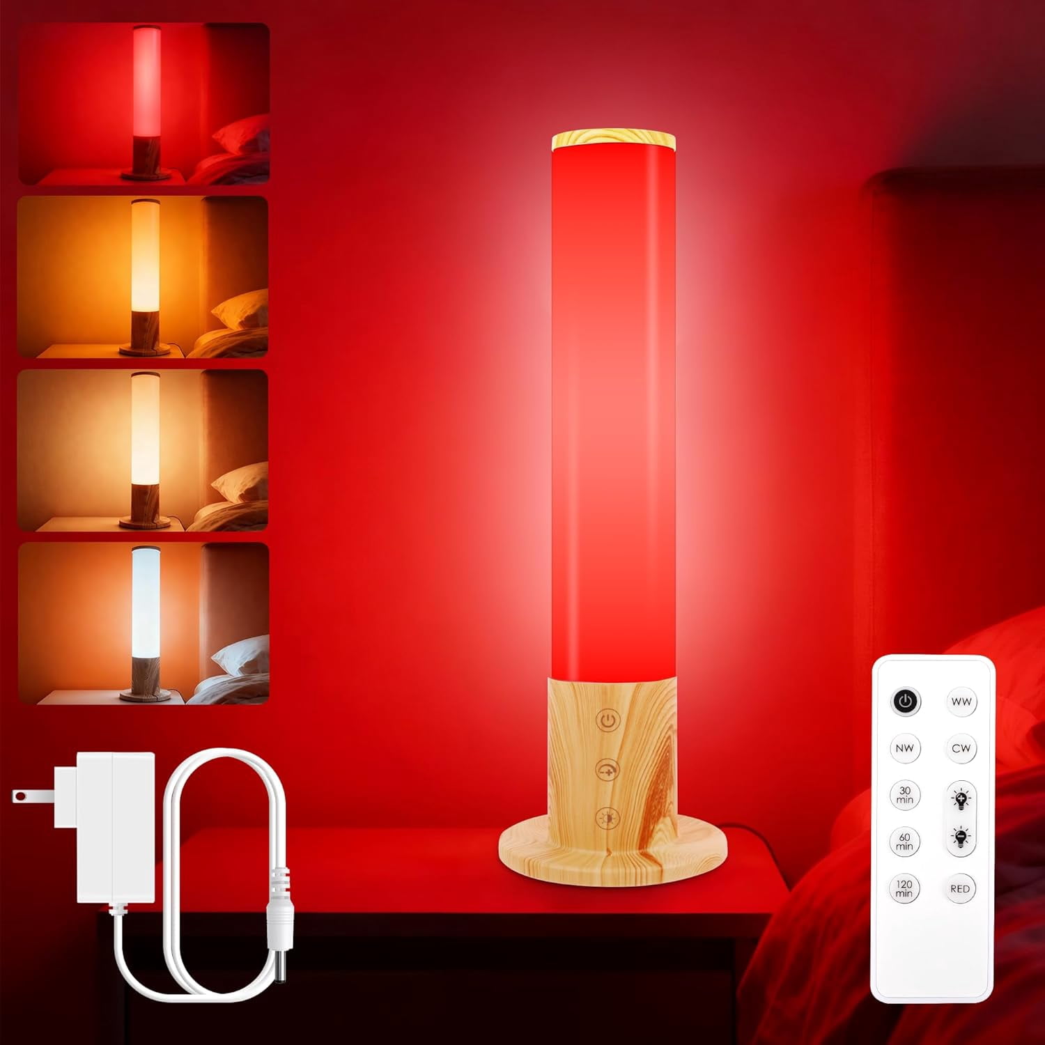 670nm Red Light Therapy Lamp, 10000 Lux Sun Simulation Light to Improve Sleep Quality & Relieve Blues