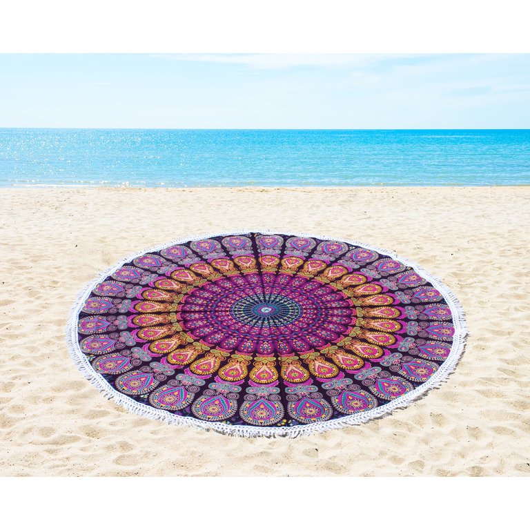 Hippie Mandala Tapestry Round Roundie Wall Hanging Beach Towel