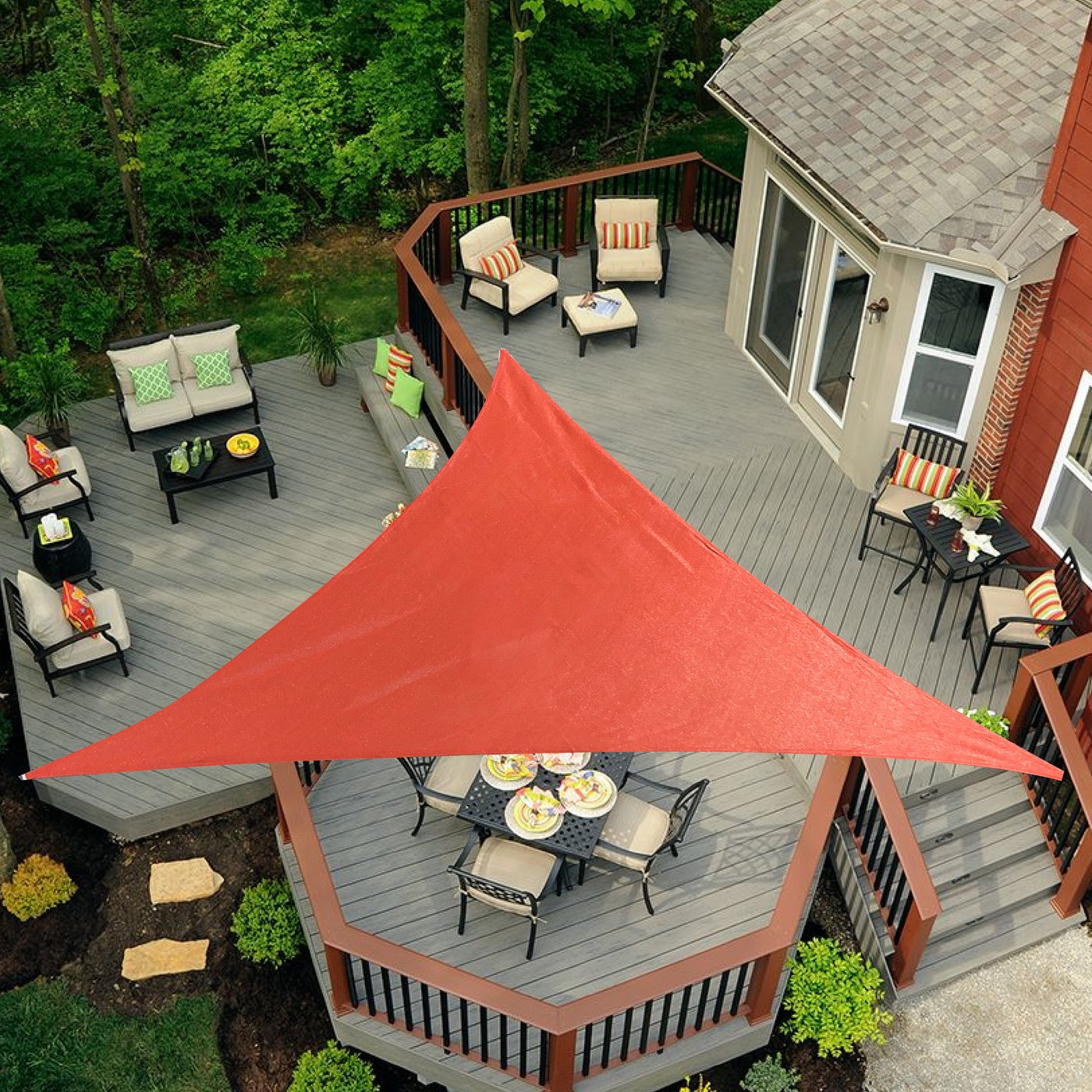 Backyard Expressions 10' x 10' x 10' Sun Shade Sail for Patio Available in a Variety of Colors