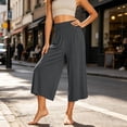 thumbnail image 7 of Ltctricy Wide Leg Palazzo Capri Pants for Women Yoga Lounge Cropped Pants with Pockets High Waist Casual Comfy Pants, 7 of 7