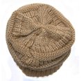 thumbnail image 3 of Metallic Gold Thick Knit Soft Stretch Beanie Cap, 3 of 3