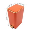 thumbnail image 3 of 12L Orange Bathroom Trash Can Trash Can with Lid, Free Standing Step Trash for Kitchen, 3 of 12