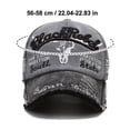 thumbnail image 3 of Unisex Retro Washed Baseball Hat, Embroidered Letter Adjustable Sunshade Cap, Distressed Polyester Outdoor Sports Headwear, Vintage Street Style Sun Protection for Men & Women, 56-58cm, 3 of 8