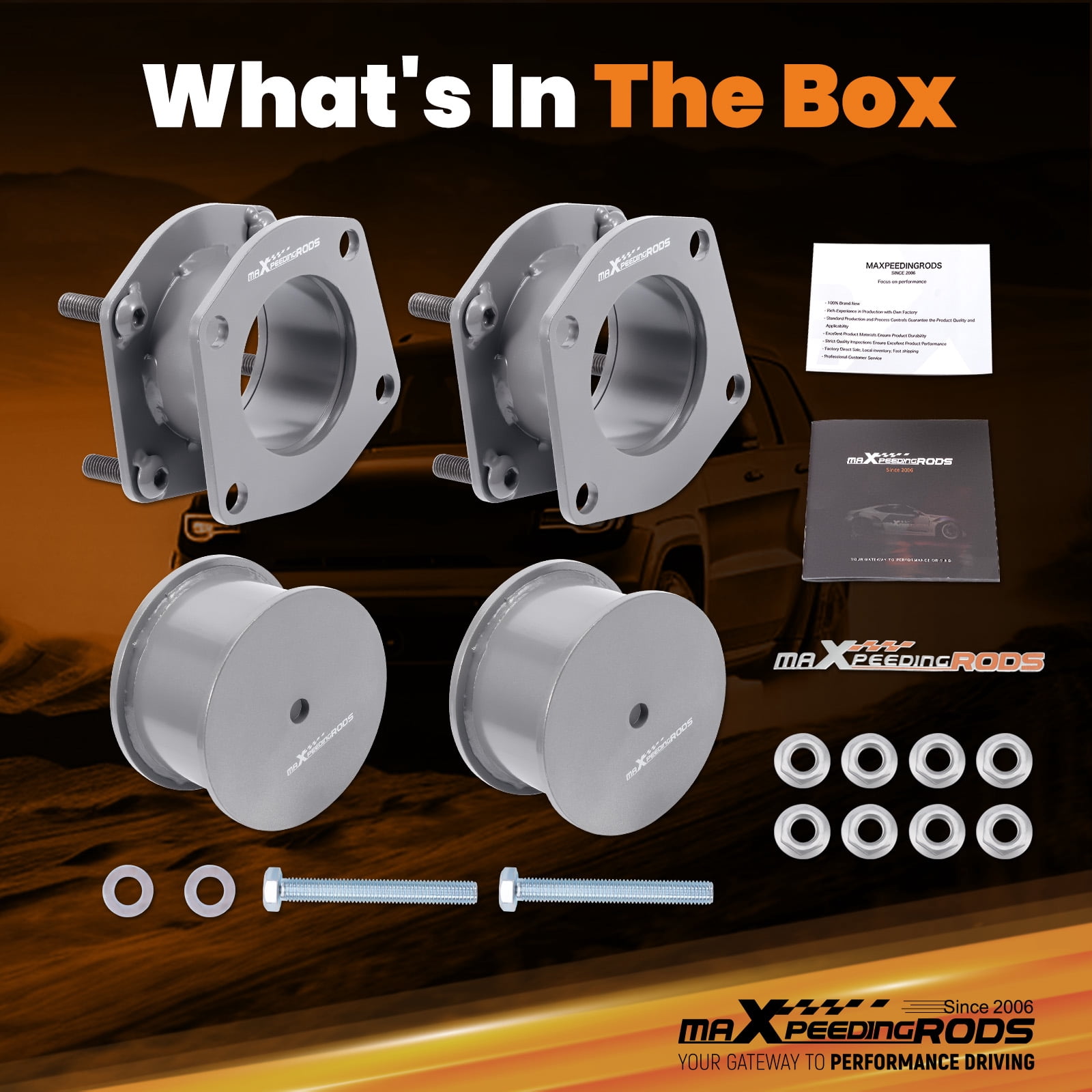 maXpeedingrods 3" Lift Kit for Jeep Grand Cherokee WK 2005-2010, Commander XK 2006-2010 2WD 4WD, Gray
