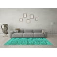 thumbnail image 3 of Ahgly Company Machine Washable Indoor Rectangle Abstract Turquoise Blue Contemporary Area Rugs, 5' x 8', 3 of 4