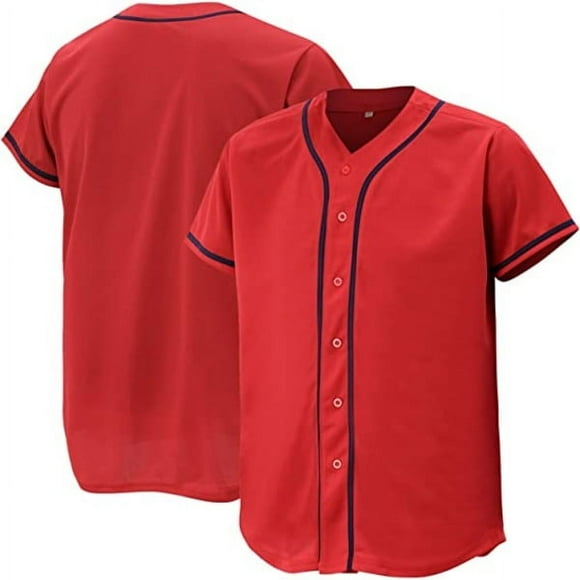 Baseball jersey for men and women, baseball jerseys for custom shirts with buttons, hipster hip hop sports uniforms red xl