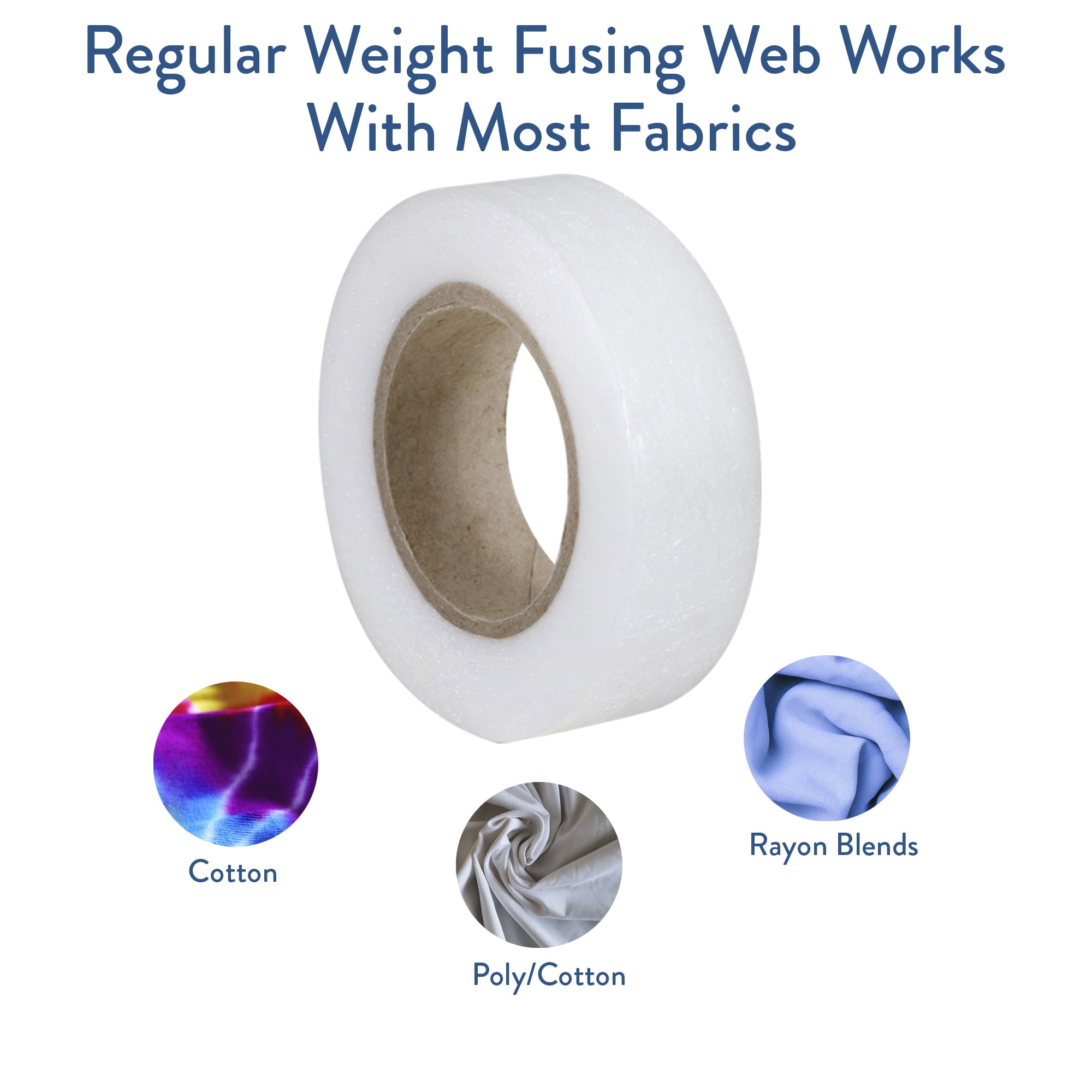 Hello Hobby Iron-on Fusible Bonding Web Tape 2-Pack: Regular & Super Weight, White, 33 Yards Total