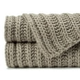 thumbnail image 3 of Chanasya Chunky Knit Fluffy Sage Green Throw Blanket - Contemporary Textured Super Soft Warm Cozy Plush lightweight Acrylic Knitted Blanket for Couch Bed Sofa Chair Cover Living Bed Room - Sage, 3 of 4