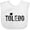 AA-White, variant on Inktastic Toledo, Ohio Distressed Font Boys or Girls Baby Bib