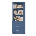 thumbnail image 7 of Homfa 71" Tall Bookcases with 3 Large Drawers, 3 Tier Wooden Storage Bookshelf for Living Room Home Office, Blue, 7 of 7