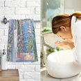 thumbnail image 7 of Yayeee 100% Cotton Hand Towels for Bathroom 16" x 28" Soft Absorbent Kitchen Towel, Blue Floral Window, 7 of 7