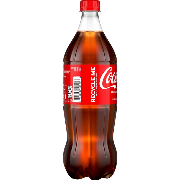 Coca-Cola Soda Pop Bottle, 1 Liter, Original Taste