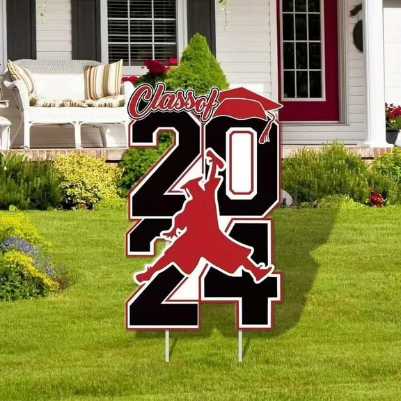 Zmeidao 2023 Graduation Season Garden Insert Yard Sign Graduation Cap Outdoor Lawns Decor