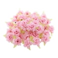 thumbnail image 1 of 50 Piezas Rosa Flores Artificiales Cabezas Hoja Boda Decoración Del Partido en hogar Rosado Macarena Rose de seda, 1 of 6