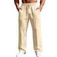 thumbnail image 3 of Jogger Yoga Sweatpant for Men Lightweight Drawstring Loose Fit Pants Comfy Lounge Athletic Elastic Waist Trouser, #02 Khaki M, 3 of 7