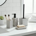 thumbnail image 4 of Square Resin Stone Effect Bath Tumbler Cup Toothbrush Holder Gray, 4 of 7