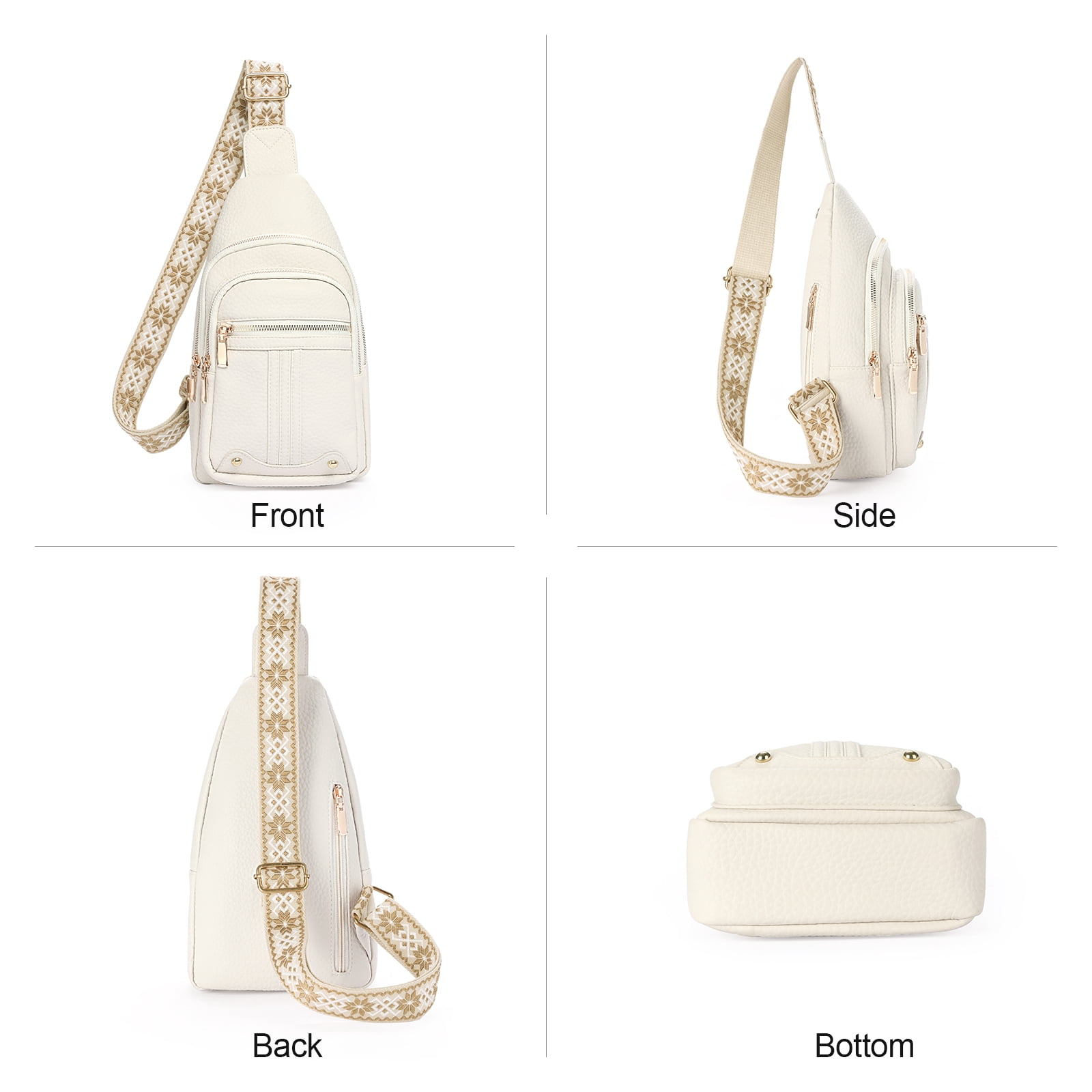 GAEKEAO Crossbody Sling Bag for Women, Travel Leather Crossbody Bags Fanny Packs for Women Small Crossbody Purse Chest Bag