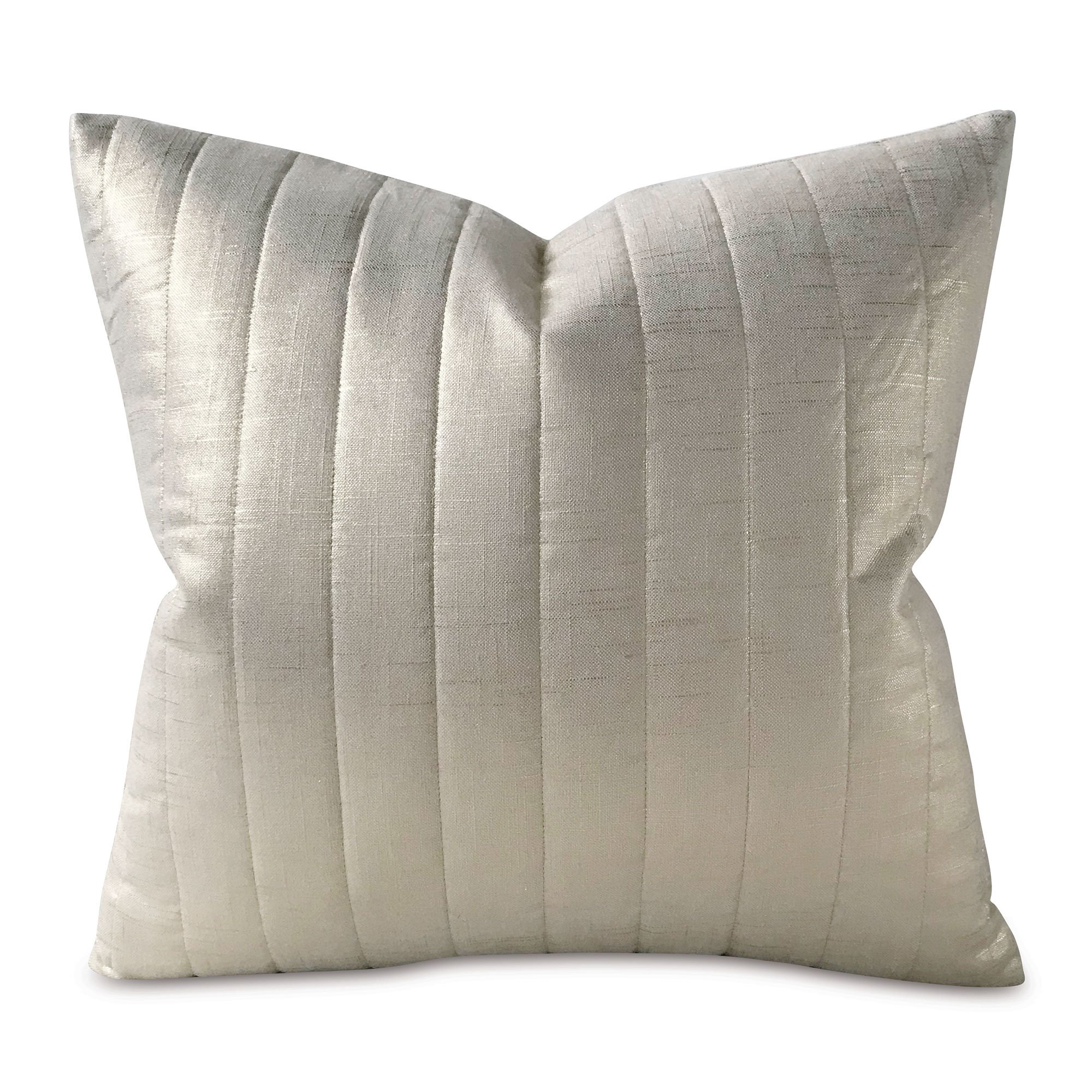 Metallic Linen Quilted Decorative Pillow Cover 20" x 20"
