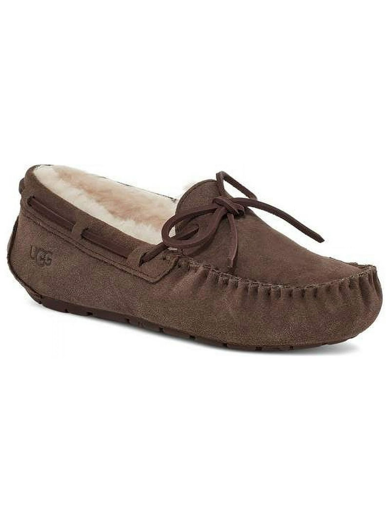UGG Women's Dakota Suede Moccasin Slipper, Wool Lining, Rubber