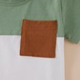 thumbnail image 5 of Usaibhir Boys 2 Piece Summer Outfits Colorblock Short Sleeve Cotton T-Shirts and Shorts Basic Kids Set 0-5T, 5 of 8