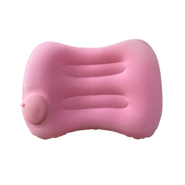 Eigraketly Vuelo almohada inflable cuello espalda cintura resto PVC flocado viaje portátil cojín de aire, azul carpas rosado rojo