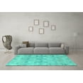 thumbnail image 3 of Ahgly Company Machine Washable Indoor Rectangle Solid Turquoise Blue Modern Area Rugs, 7' x 10', 3 of 4